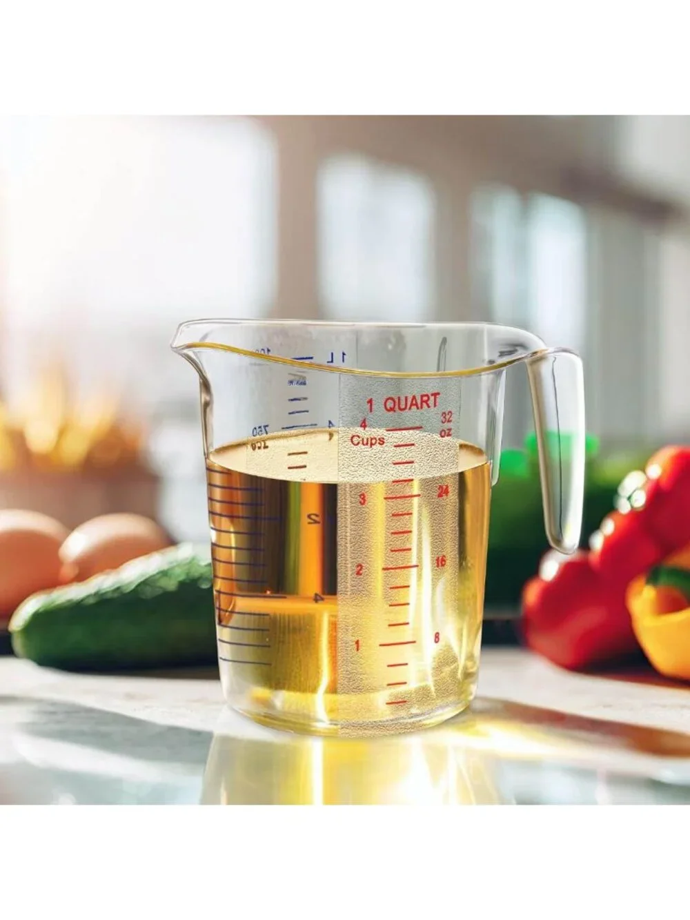 32-Ounce Plastic Measuring Pitcher Set - Unbreakable, Stackable, Dishwasher-Safe